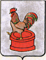 Pozzaglia Sabina Auf silbernem Schild ein roter gemauerter Brunnen, darauf ein Hahn in natürlichen Farben. Der Tradition nach leitet sich der Ortsname von Pozzo Gallo her, was auf deutsch Hahn-Brunnen bedeutet. Insofern handelt es sich um ein redendes Wappen.