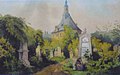 Stadtfriedhof Bayreuth vor 1860, vorn links Jean Pauls erster Grabstein
