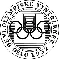 Logo der Olympischen Winterspiele 1952 mit den Olympische Ringen