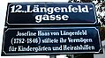 Die Straßentafel der Längenfeldgasse in Wien