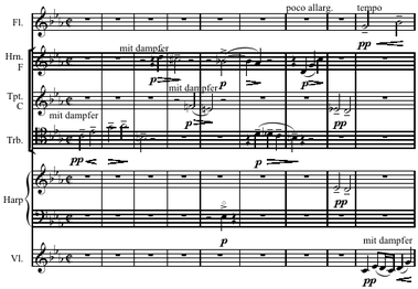 The opening of Webern's arrangement of "Ricercar a 6"