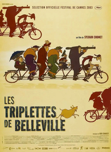 The film post features several characters riding bikes with information about the film surrounding them