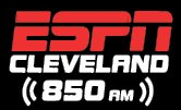 Two lines of text, the first is "ESPN" in the network's proprietary typeface, the second is "CLEVELAND" in an italicized serif typeface