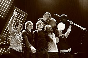 Left to right: Jerome Fontamillas, Chad Butler, Drew Shirley, Jon Foreman, and Tim Foreman in 2008
