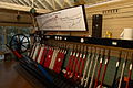2009 interior view of Ramsbottom railway station signal box after restoration.