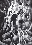 Jean Metzinger, 1910-11, Deux Nus (Two Nudes, Two Women), oil on canvas, 92 x 66 cm, Gothenburg Museum of Art, Sweden. Exhibited at the first Cubist manifestation, Room 41 of the 1911 Salon des Indépendants, Paris. Exposició d'Art Cubista, 1912