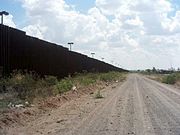 The border wall west of Puerto Palomas