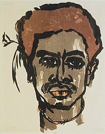 Emil Nolde: South Sea Islander (Südsee-Insulaner II), Color lithograph 1915 (Brooklyn Museum)