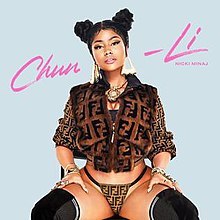 The cover art features the torso of Nicki Minaj, seated, wearing a bikini and a fur jacket, with a Chinese hairstyle. The single title appears written in both sides around her.