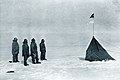 Image 4Roald Amundsen, Helmer Hanssen, Sverre Hassel and Oscar Wisting (l–r) at Polheim, the tent erected at the South Pole on 16 December 1911 as the first expedition (from History of Norway)