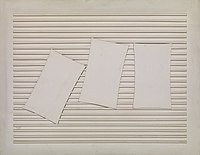 White on White No. 25, 1963 in which the artist created a monochromatic textural composition used oil paint and wood, recalling Constructivist engagement with faktura (Buffalo AKG Art Museum)