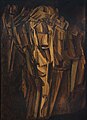 Marcel Duchamp, 1911–12, Nude (Study), Sad Young Man on a Train (Nu, esquisse, jeune homme triste dans un train), oil on cardboard mounted on Masonite, 100 x 73 cm, Peggy Guggenheim Collection, Venice