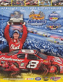 The 2004 Aaron's 499 program cover, featuring Dale Earnhardt Jr., winner of the 2003 race.