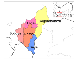Dosso Department location in the region (pre 2011 borders)