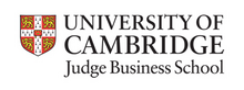 Cambridge shield and name, with "Judge Business School" below