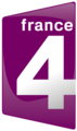 Logo of France 4 from 2008 to 2011 and 2014 to 2018, also used as a secondary logo from 2011 to 2014