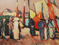 John Duncan Fergusson, People and Sails at Royan, 1910