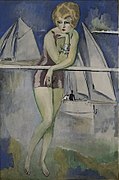 La Baigneuse, Deauville, 1920, oil on canvas, 195 cm × 129 cm (77 in × 51 in)