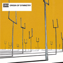 White ground with grayish sticks and an orange sky. The stick's shadows are seen along with the image. A rectangle is seen in the image, which shows the band's name and the album's title colored black.