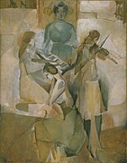Marcel Duchamp, 1911, La sonate (Sonata), oil on canvas, 145.1 x 113.3 cm, Philadelphia Museum of Art. Exposició d'Art Cubista, Barcelona, 1912