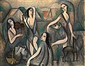 Marie Laurencin, 1910–11, Les jeunes filles (Jeune Femmes, Young Girls), oil on canvas, 115 x 146 cm. Exhibited Salon des Indépendants, 1911, Moderna Museet, Stockholm