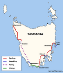 Map for Mark Webber's 2003 Tasmania Charity Challenge
