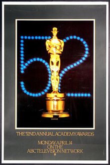 Official poster promoting the 52nd Academy Awards in 1980.