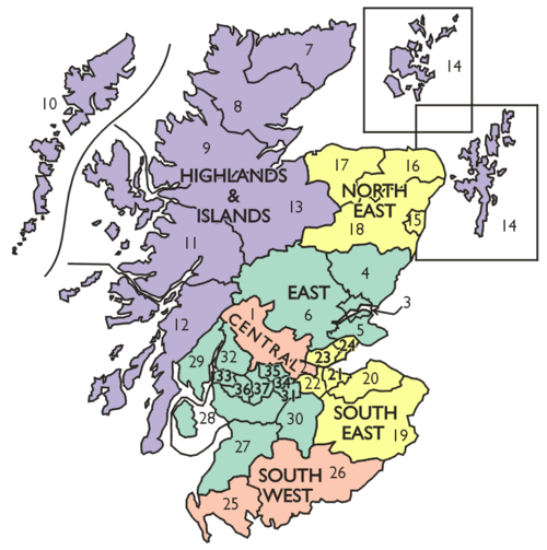 The regions and districts proposed by the Wheatley Commission