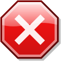 Ordinary stop sign with "X", used in block messages