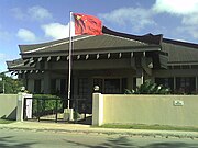 PRC embassy in Nuku'alofa, Tonga with its national flag.
