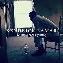 In this single cover, an empty room with a man sitting on a chair with a bottle of liquor on the floor. A sign on the bottom left reads "PARENTAL ADVISORY EXPLICIT CONTENT" in a two bars of black and a bar of white in one rectangle.