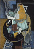 Jean Metzinger, 1916, Fruit and a Jug on a Table, oil and sand on canvas, 115.9 × 81 cm, Museum of Fine Arts, Boston