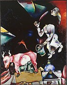 Marc Chagall, 1911, A la Russie, aux ânes et aux autres (To Russia, Asses and Others), oil on canvas, 157 x 122 cm, Musée National d'Art Moderne, Centre Pompidou, Paris