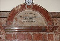 The dedication to Major-General George Carter-Campbell in The Royal Memorial Chapel