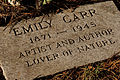 Emily Carr's Gravestone, located in Ross Bay Cemetery in Victoria, BC