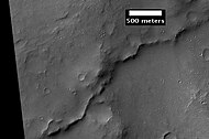 Example of inverted terrain in Parana Valles region, as seen by HiRISE.