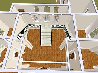 A computer generated plan of the imperial staircase at Arlington Court