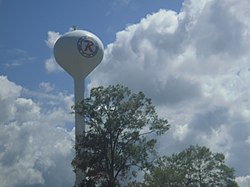 Richland Water Tower reads "City of Richland, Home of the Rangers"