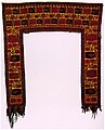 Image 5Tekke Turkmen kapunuk (door surround), early 19th century. A kapunuk is designed to surround a door frame, providing a decorative entry to a circular Turkmen yurt. (from Culture of Turkmenistan)