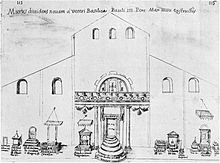 A drawing of the interior of St. Peters
