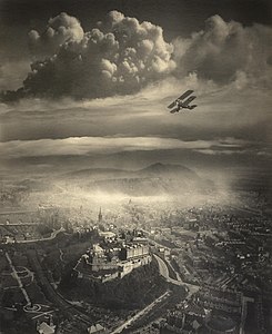 "Aerial View of Edinburgh" by Alfred Buckham, prominently featuring Edinburgh Castle