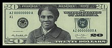 $20 bill with Tubman's face