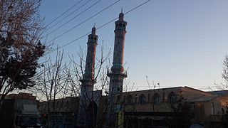 An angled front view of Salmas Imam Khomeini Prayer House, 2017