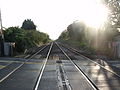 View from level crossing towards Eastbourne from Pevensey and Westham station