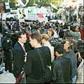 Waters talks with reporters before oral arguments, December 7, 2000
