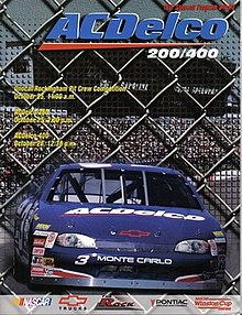 The 1997 AC Delco 400 program cover, featuring Dale Earnhardt Jr.