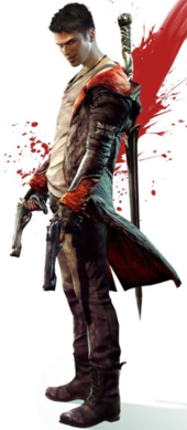 Dante, with a gun in each hand