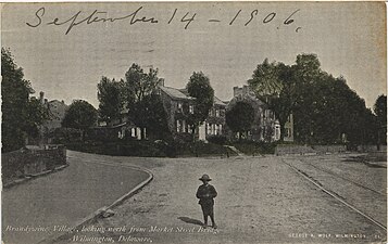 Brandywine Village from the Market Street Bridge from a postcard dated 1906.