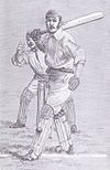 An illustration of a batsman who is leg before wicket