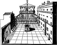 A drawing of the atrium of Old St. Peter's